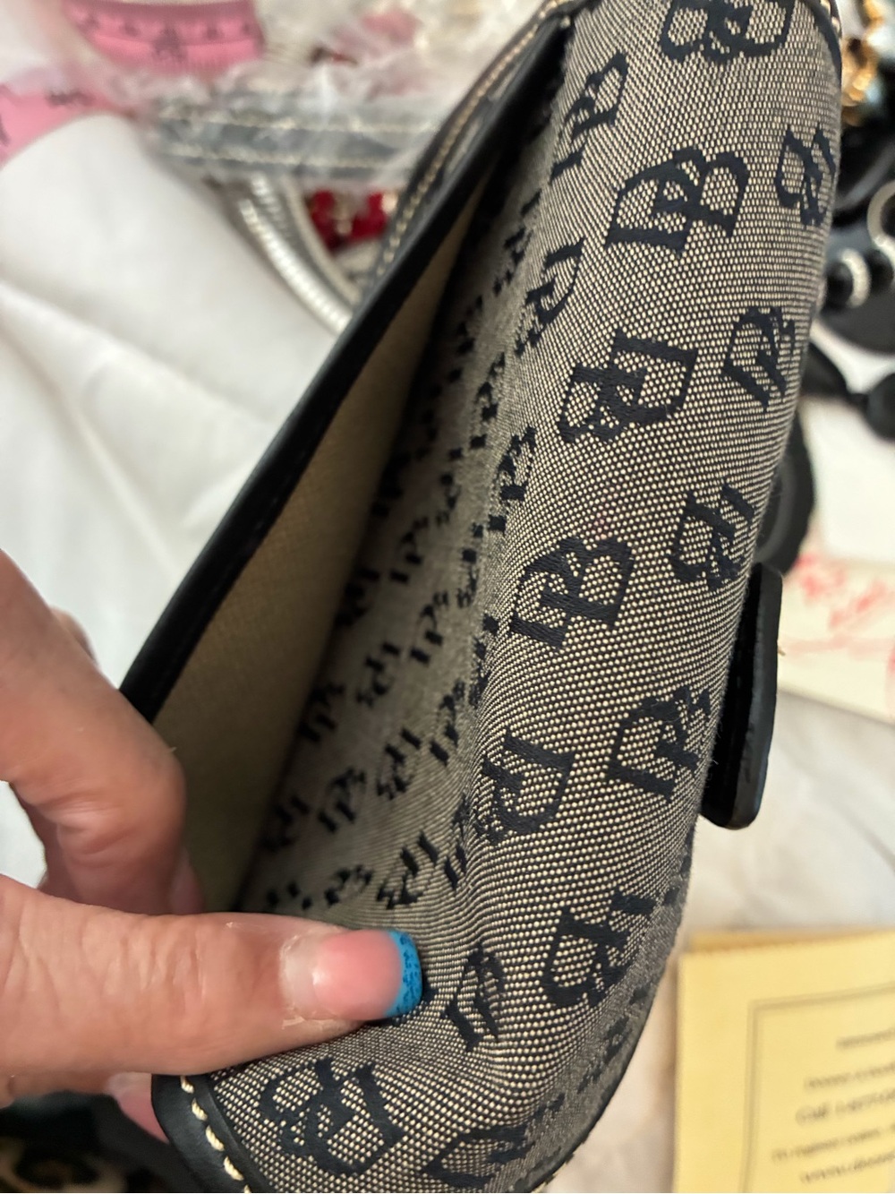 Dooney & Bourke Brown and Black Logo Canvas Crossbody Bag - Picture 5 of 9